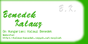 benedek kalauz business card